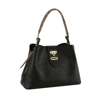 soft faux leather satchel handbag with top handle and crossbody strap