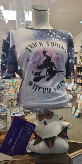 Thick Thighs and Witchy Vibes Polyester Tshirt