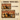 A size comparison graphic for a rustic chicken-themed sign. The top shows a smaller 8 x 12 inch version and the bottom shows a larger 12 x 18 inch version, both with the same vintage design reading 'WHAT A FUSTER-CLUCK' above a group of colorful chickens.