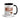 15 oz coffee mug with black handle and interior featuring the phrase "Say Hello to My Little Friends" and coffee bean graphic