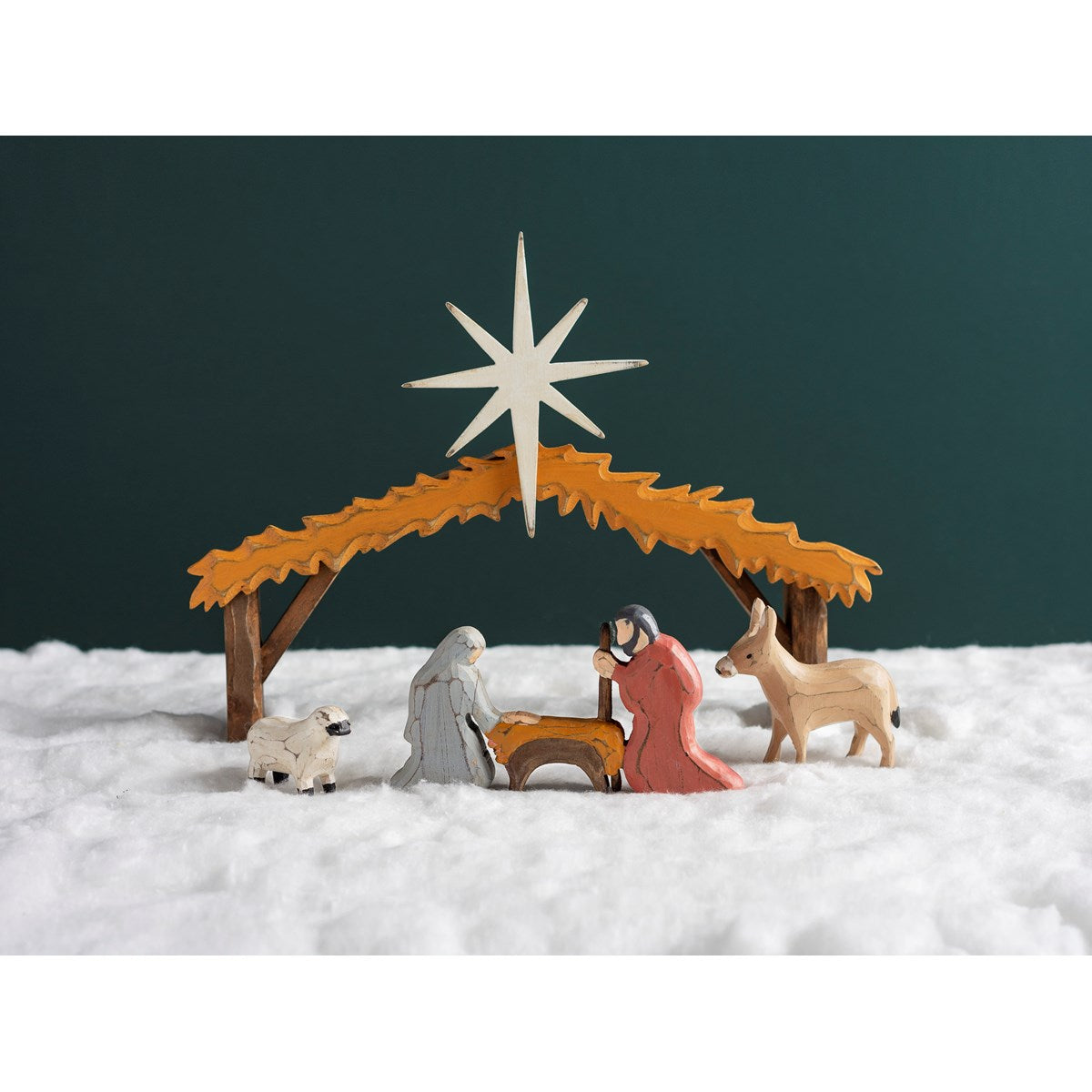 Nativity - Small Manger 4 piece Nativity Chunky Sitter