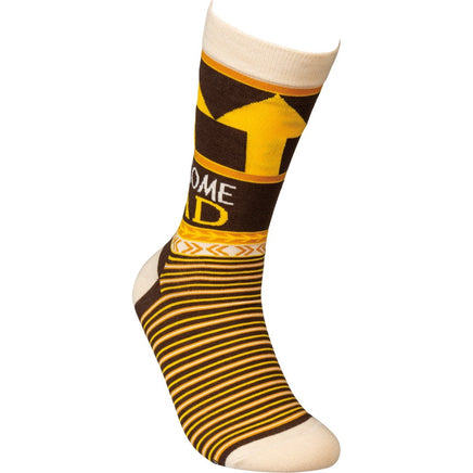 Father's Day Gift Idea - Awesome Dad Mens Crew Socks. One size fits most.