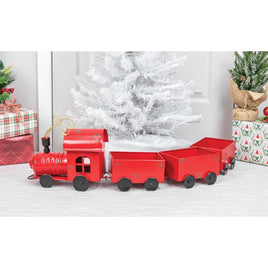 Red Metal Christmas Train