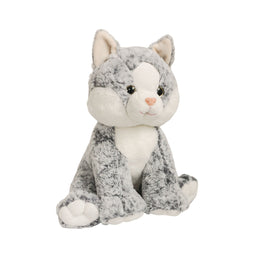 Tahla the 16" Grey and White Tabby Cat Stuffed Animal