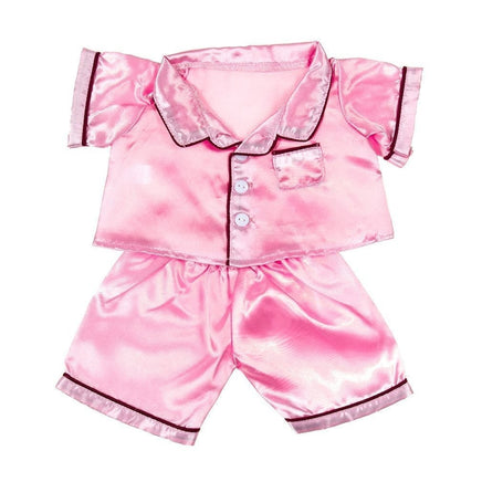 Pink Satin Pajama clothes for your 16 inch stuffed animal. Dress them for bedtime.