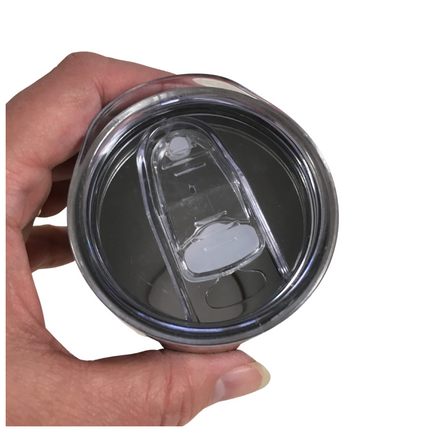 Clear sliding lid for 20 oz stainless steel skinny coffee drink tumbler