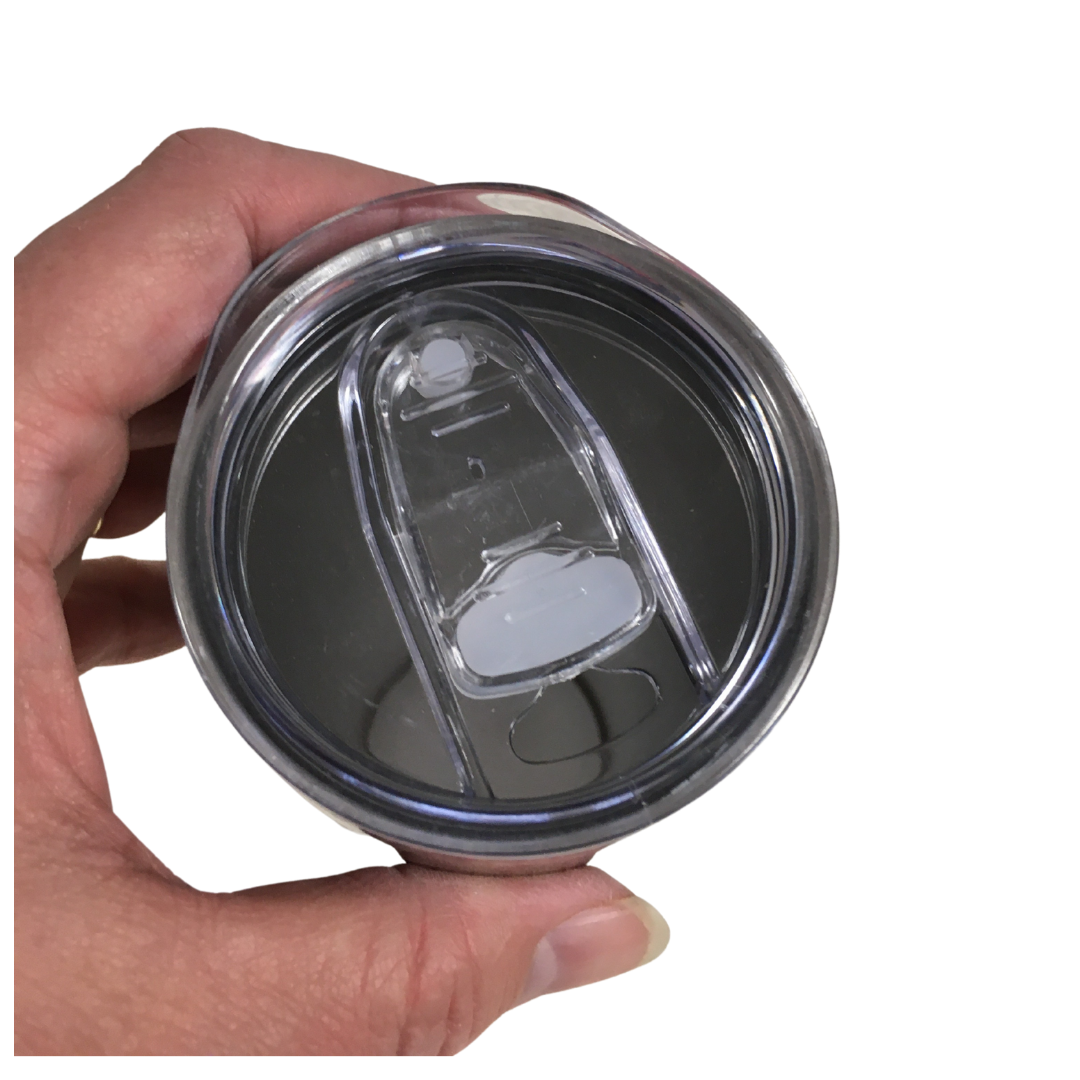 Clear sliding lid for 20 oz funny coffee drink tumblers