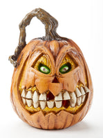 Scary Jack-o-lantern pumkin figurine for halloween decorating
