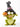 Crazy Frog in Black Witches Hat holding a jack-o-lantern pumpkin Halloween Figurine