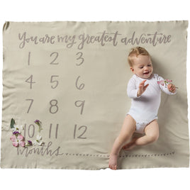You are my greatest adventure picture baby milestone cotton blanket