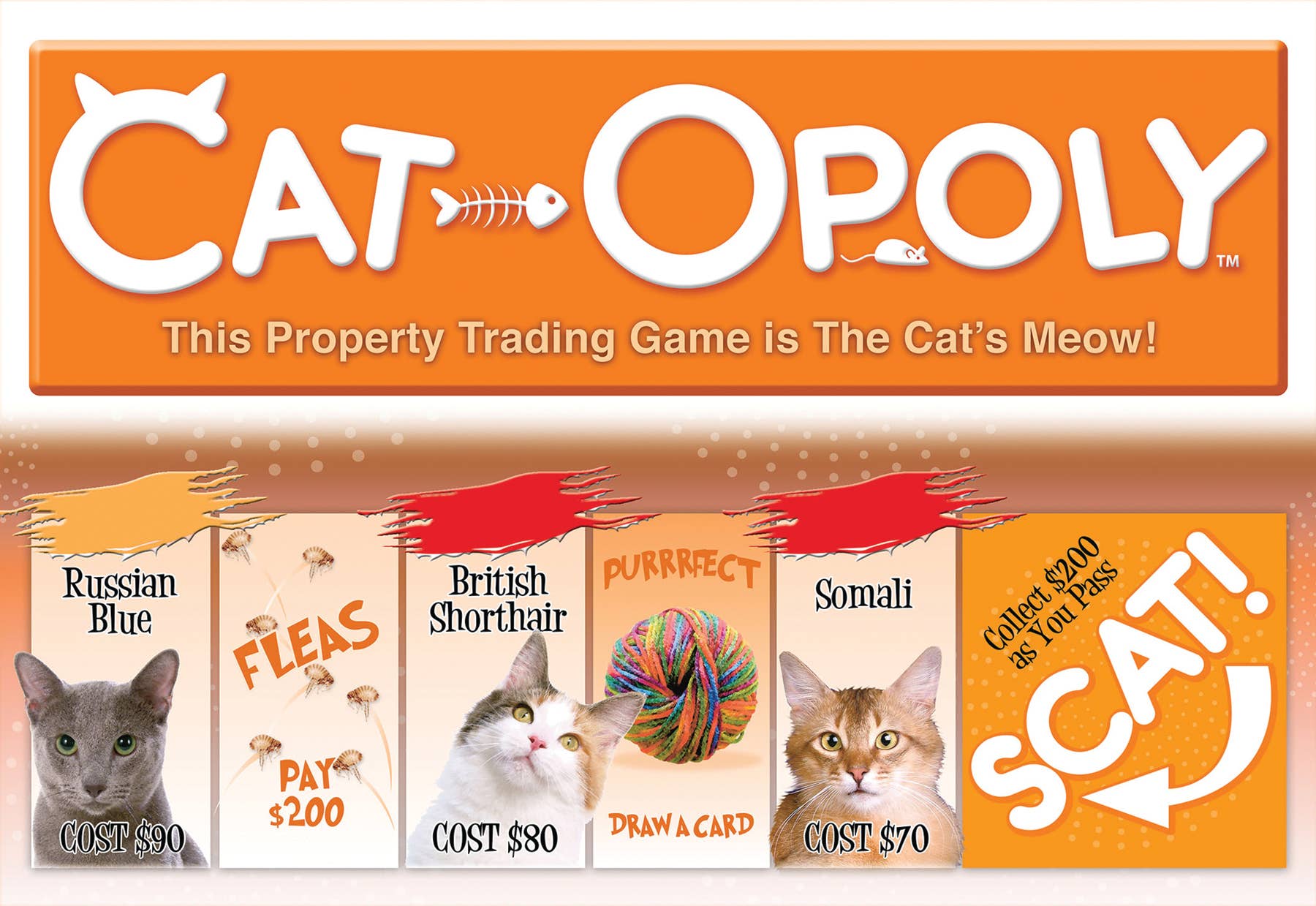 Cat-Opoly, This property trading game is the cat's meow! Great gift idea for cat lovers and feline finatics