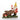 Red Garden gnome with wheelbarrow picking mushrooms statue or planter