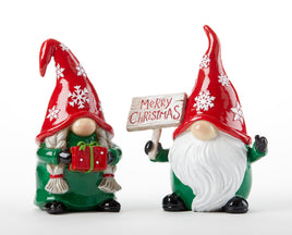 Christmas Gnome with red snowflake hat Figurine