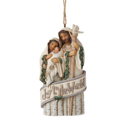 White Woodland Holy Family Jim Shore Hanging Ornament