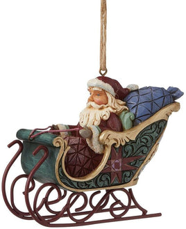 Jim Shore's Santa In sleigh handcrafted hanging ornament 2021 limited edition