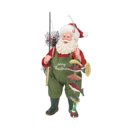 Possible Dreams Fishing Roll Cast Santa figurine designed by Ann Dezendorf for Department 56 Santa Collection