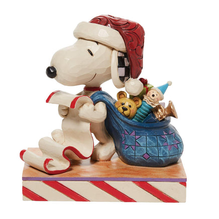 Peanuts Santa Snoopy with List and bag of toys by Jim Shore 