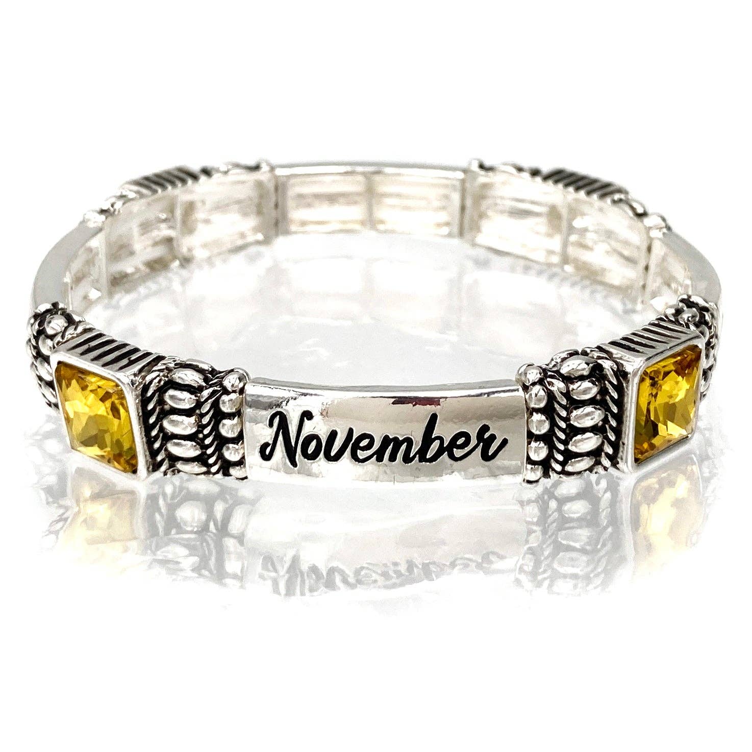 November Birthstone Topaz Yellow Gem Bracelet