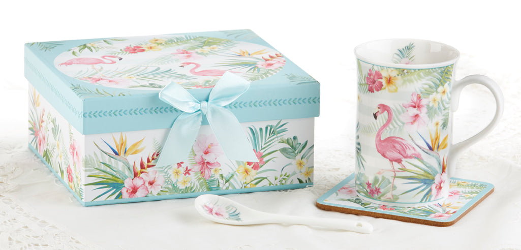 Porcelain Flamingo Mug set