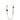 Necklace Silver Red Marble Stone Pattern Long 18 inch
