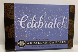 Abdallah Candies Celebrate Greeting Card Box 5.5 oz of chocolate bar