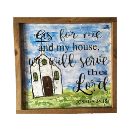 Rustic As for me and my house we will serve the lord wood sign
