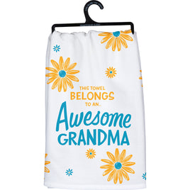 Awesome Grandma White Cotton Kitchen Towel