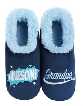 Snoozies: Awesome Grandpa Slippers, Anti slip Mens Moccasin