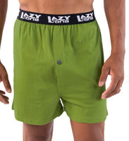 Beware of Natural Gas Lazy One Boxer front view on model