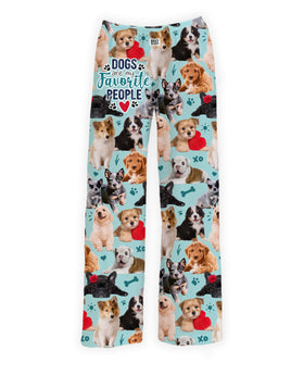 Dogs are my favorite unisex pajama pants featuring different puppy breeds on polyester lounge pants