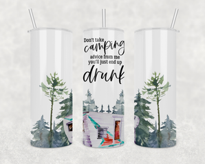 Camping advice 20 oz skinny stainless steel Tumbler