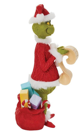 Grinch Checking his list Side View 2022 Christmas Grinch Enesco Figurine