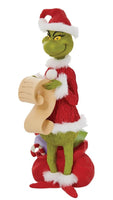 Grinch checking his list Enesco 2022 Christmas Grinch Figurine side view 