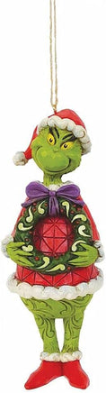 Dr. Seuss' The grinch holding a wreath by Jim Shore hanging ornament for Enesco