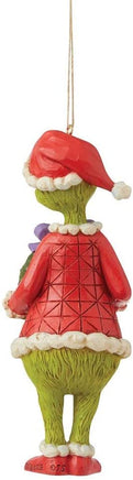 Dr. Seuss' The grinch holding a wreath by Jim Shore hanging ornament for Enesco back side