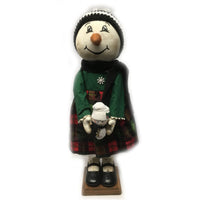 Standing snowgirl with sock snowman doll