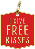 I give free kisses dog or cat pet collar charm