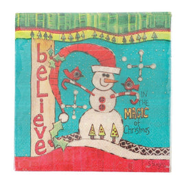 Izzy and Oliver Snowman Cocktail Napkins 