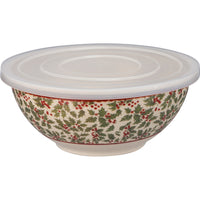 Merry Christmas bowl set bowl 1 of 3 nesting bamboo bowls with vintage inspired Christmas designs