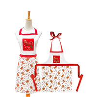 Mommy and Me Gingerbread Cookie Baking Apron Set