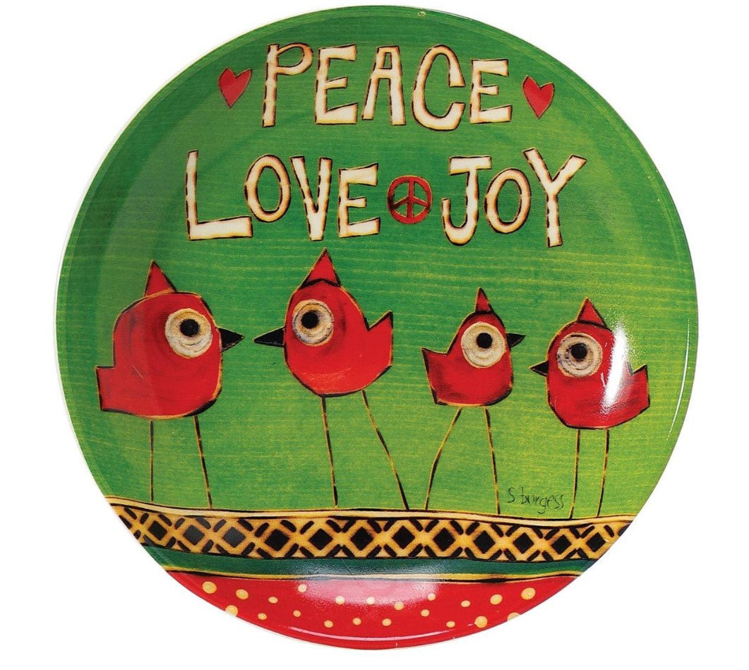 Peace Love and Joy Appetizer Stoneware Plate