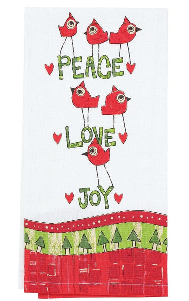 Cotton Tea Towels with Hearts – Bird and Pear