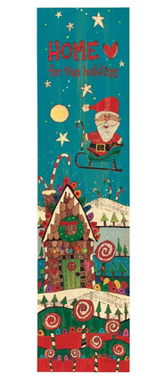 Porch sign Holiday Home decoration with santa home for the holidays Izzy and Oliver collection.