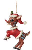 Rudolph in Santa Suit Hanging Christmas Ornament by Jim Shore for Enesco's Rudolph Traditions Collection