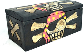 Skull and cross bones pirate trinket box halloween decor