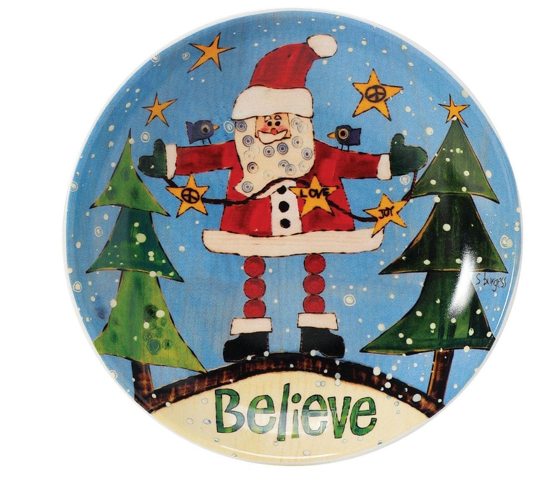Believe in Santa Appetizer Plate 6 inches diameter made from Stoneware