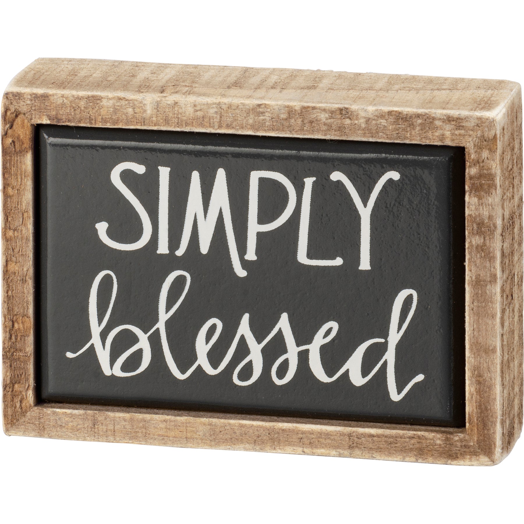 Simply Blessed wooden mini block sign