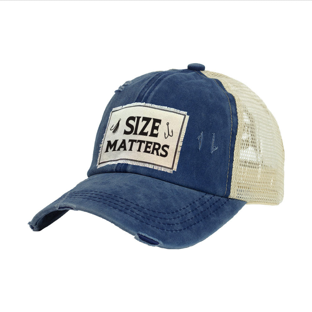 Size Matters Funny Fishing Cap with Snapback Closure