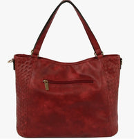 Soft Leather Tote Crossbody Hobo Bag RED