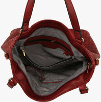 Soft Leather Tote Crossbody Hobo Bag RED